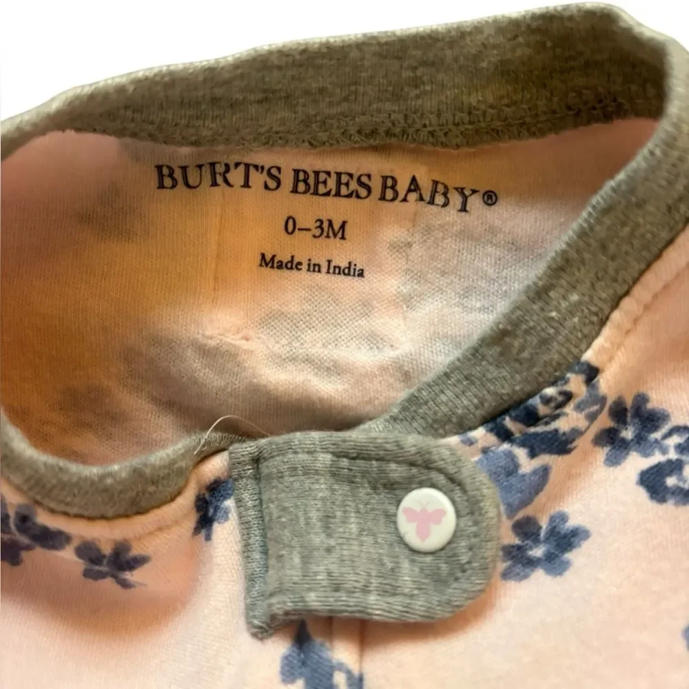 Burts Bees Organic Cotton Pajama Bundle NB 0-3 Months and 12 Months